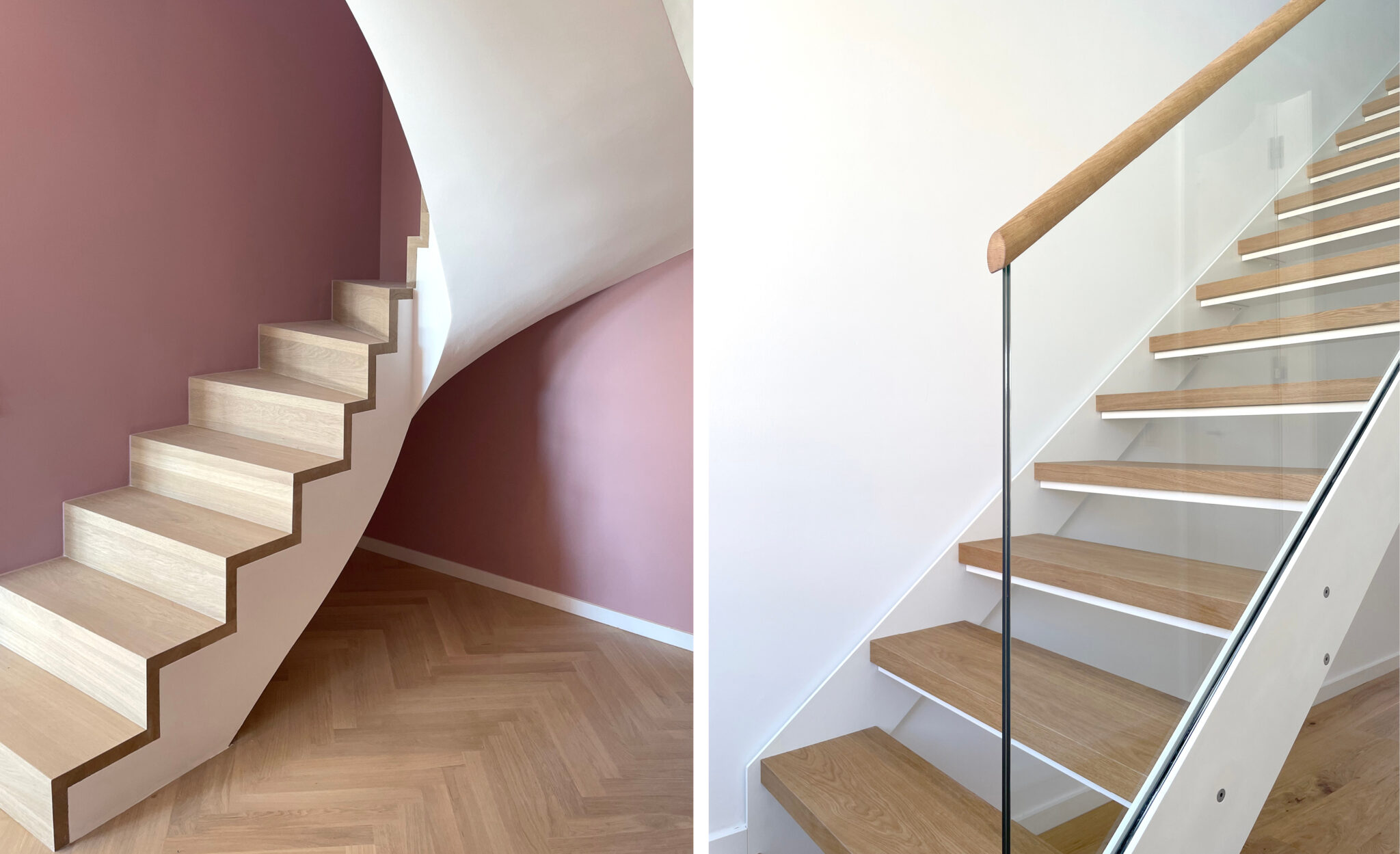 Herzst ck Treppenaufstieg Maisonette Wohnung DOMINO Bau