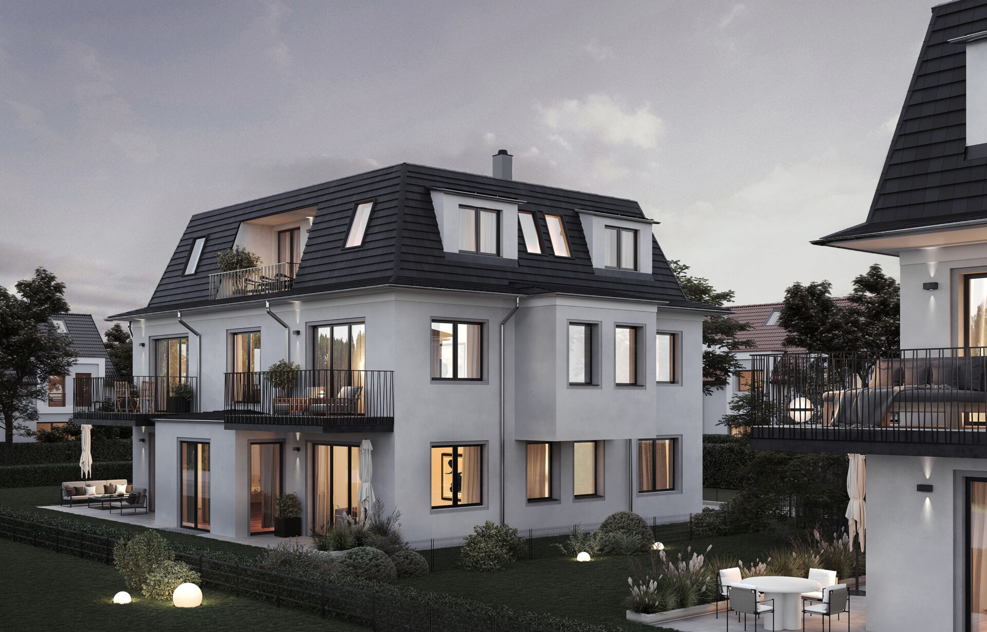 Visualisierung eines Neubau-Mehrfamilienhauses von DOMINO Bau in München-Trudering