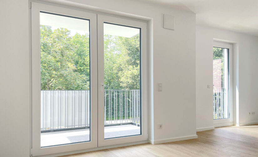Wohn- und Essbereich einer Neubau-Wohnung von DOMINO Bau am Christoph-von-Gluck-Platz in München-Milbertshofen