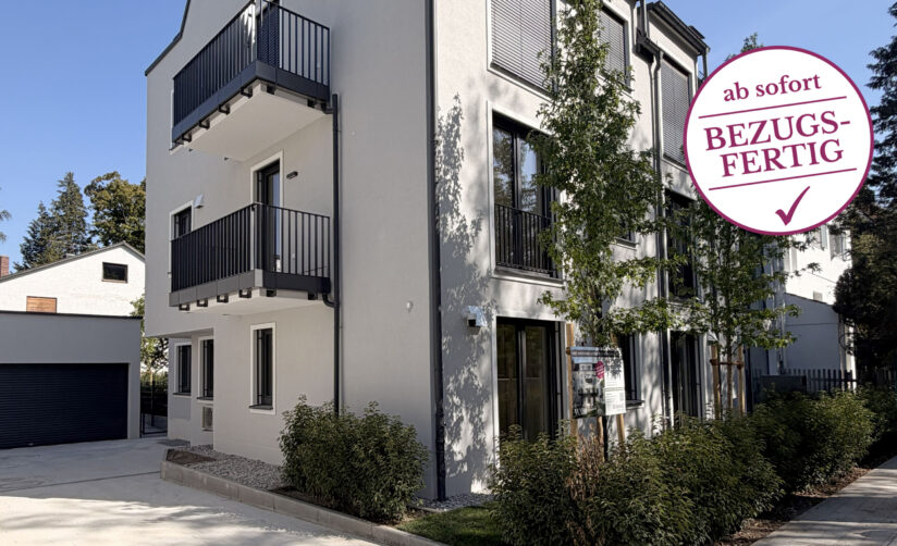 Foto des fertiggestellten Neubaus in der Wastelbauerstraße 10 in Obermenzing von Domino Bau